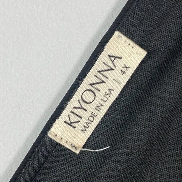 Kiyonna Black Cold Shoulder Jumpsuit Size 4X V Neck Wide Leg Stretch - Picture 5 of 12